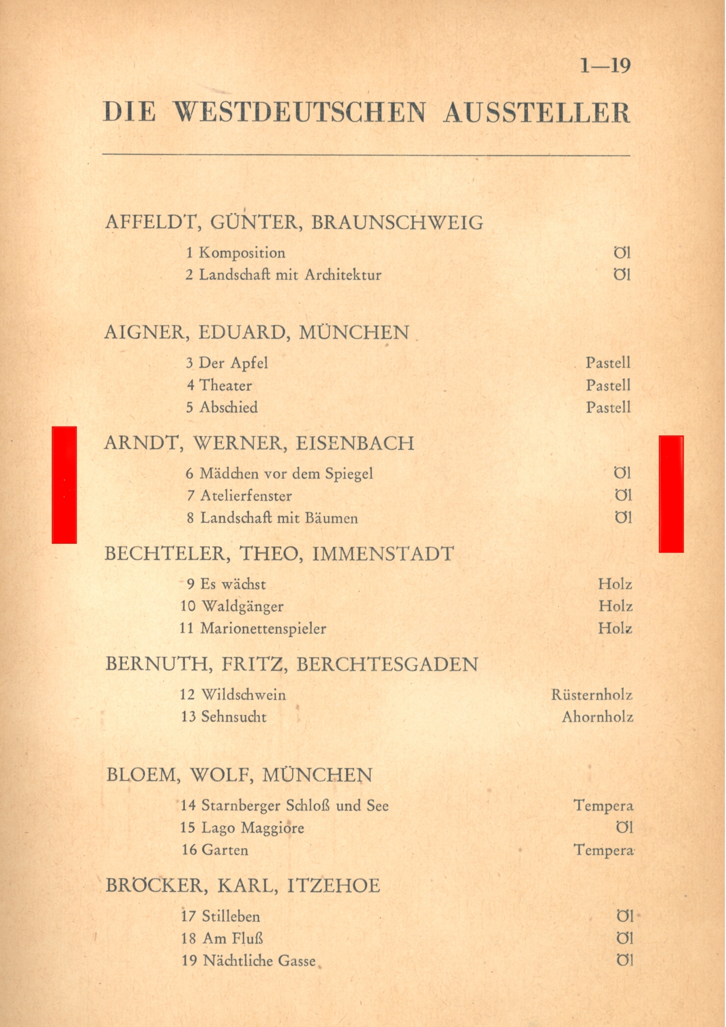 ausgestellte Werke
